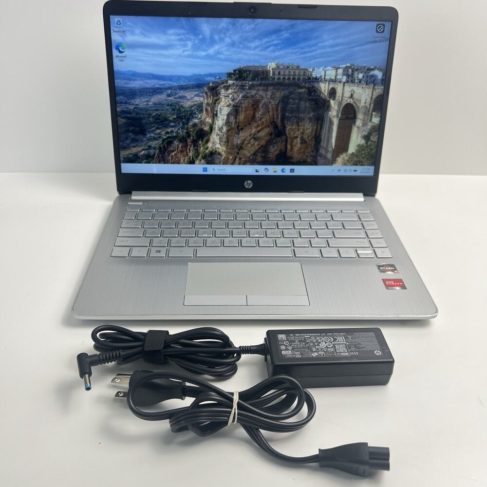HP 14-dk1032wm 14" FHD Laptop Ryzen 3 3250U 2.6GHz 128GB SSD 4GB RAM w/ Charger